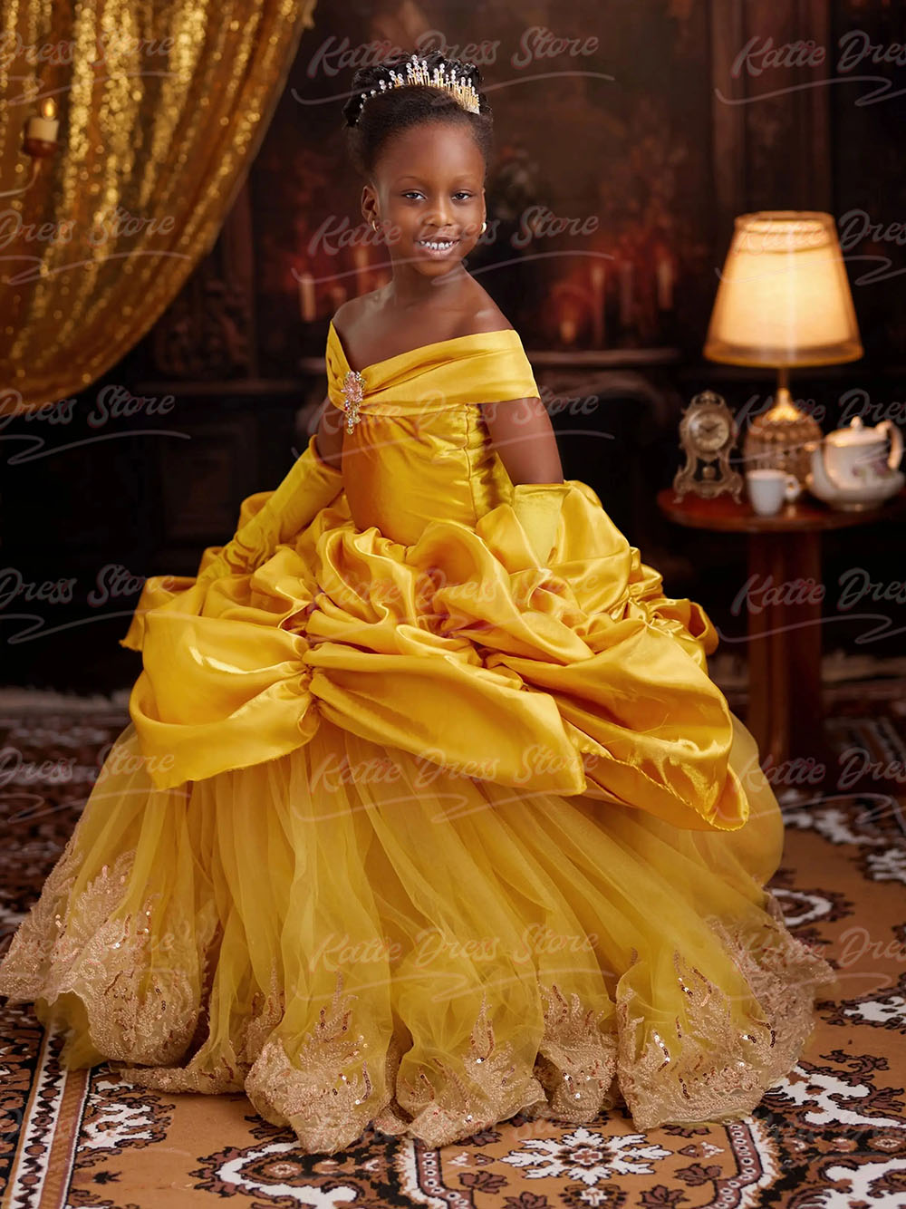 Customized Yellow Princess Flo - огляд і ціна Embroidery Yellow Dress