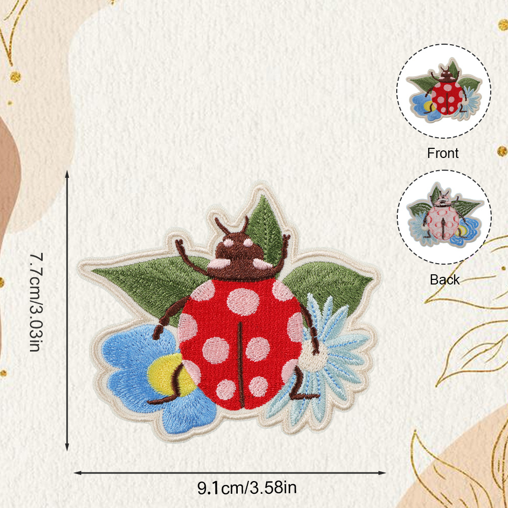 1PC Summer Ladybug Floral Embr - огляд і ціна Embroidery Lady Bug